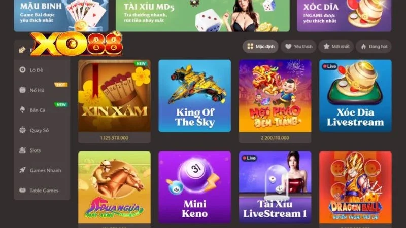 Kho tàng game XO88 đa dạng và phong phú Kho tàng game XO88 đa dạng và phong phú